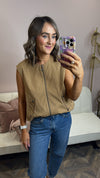 The Nayeli Sleeveless Bomber Jacket