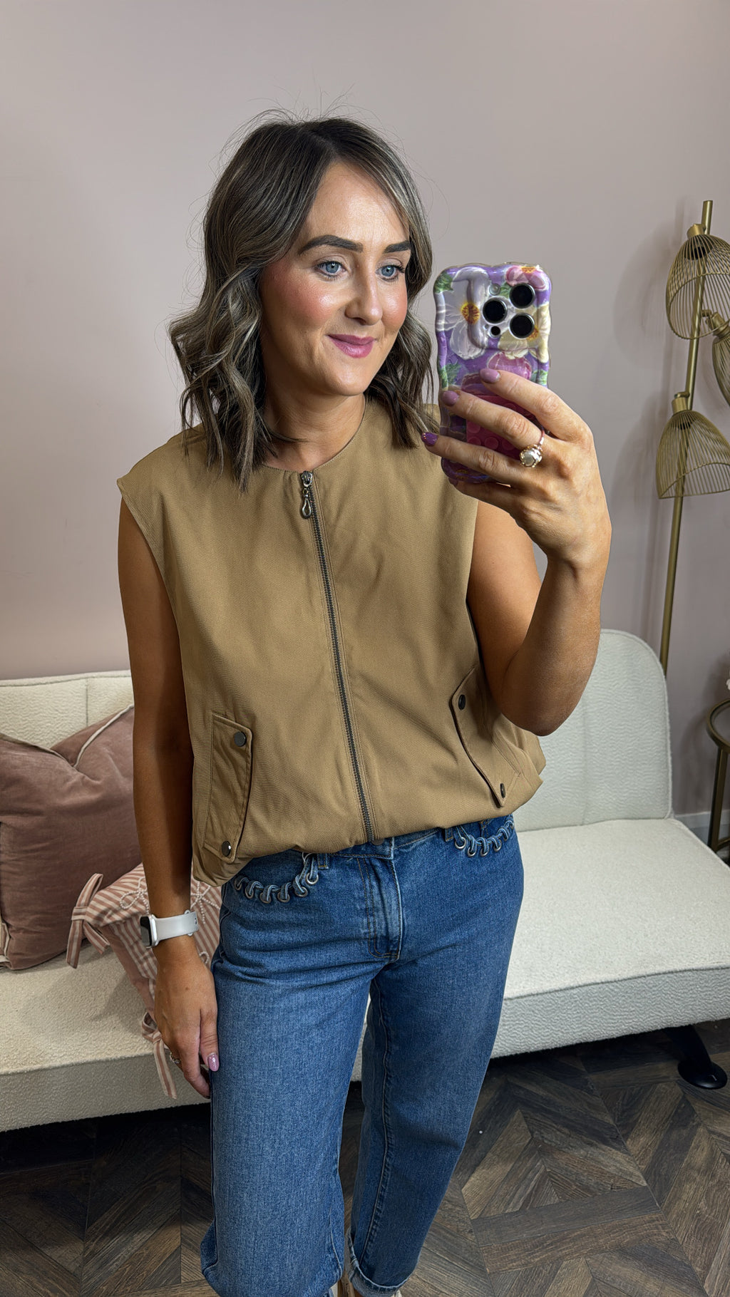 The Nayeli Sleeveless Bomber Jacket
