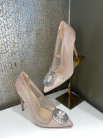 Nude heels with diamonte detail