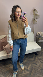 The Nayeli Sleeveless Bomber Jacket