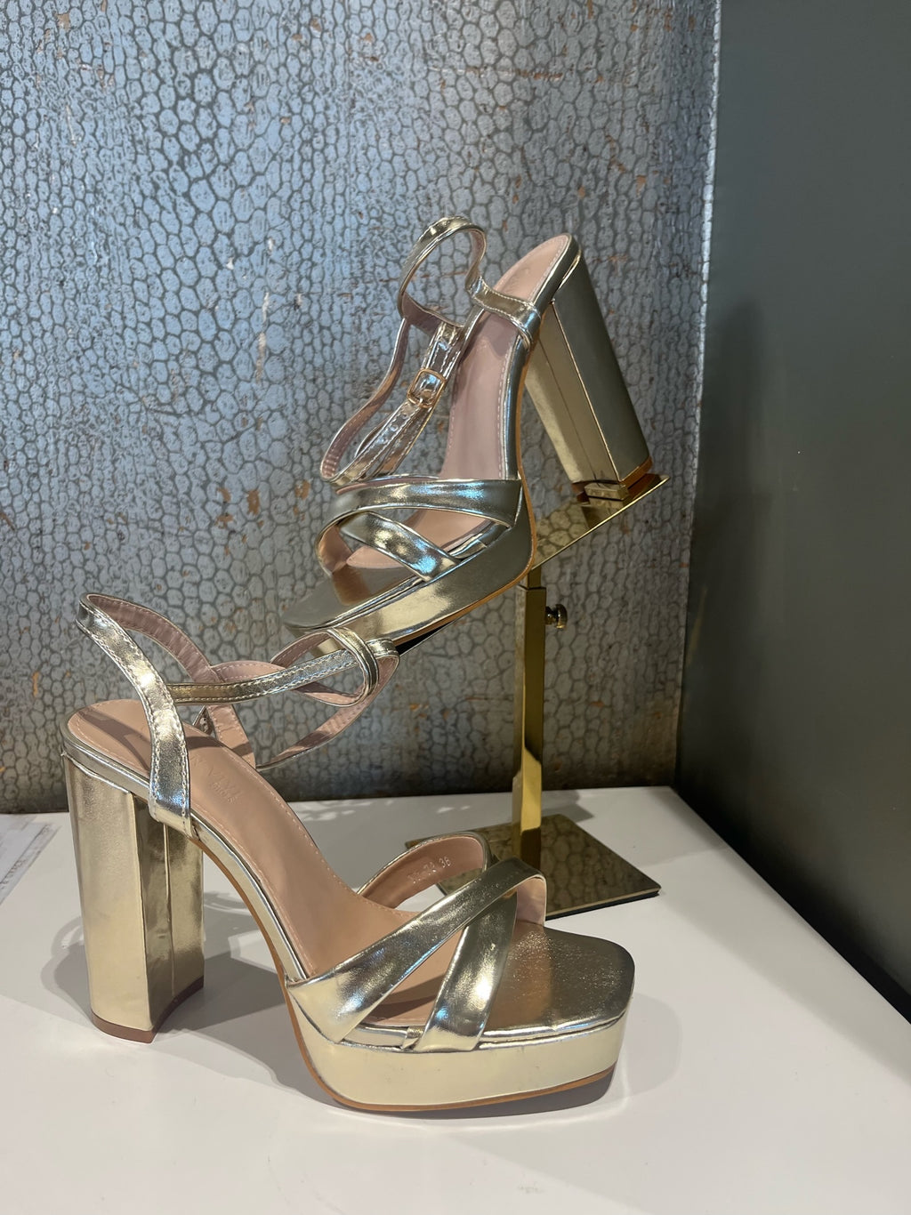 Gold Platform heels