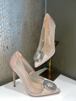 Nude heels with diamonte detail