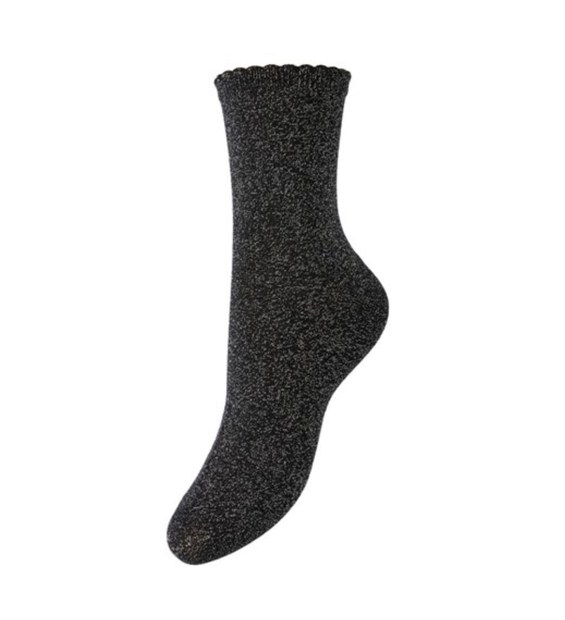 Black glitter socks