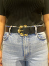 Black belt with gold buckle