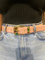 Pink belt with multi jewels
